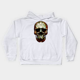 Dark Skull Impression On Wood Kids Hoodie